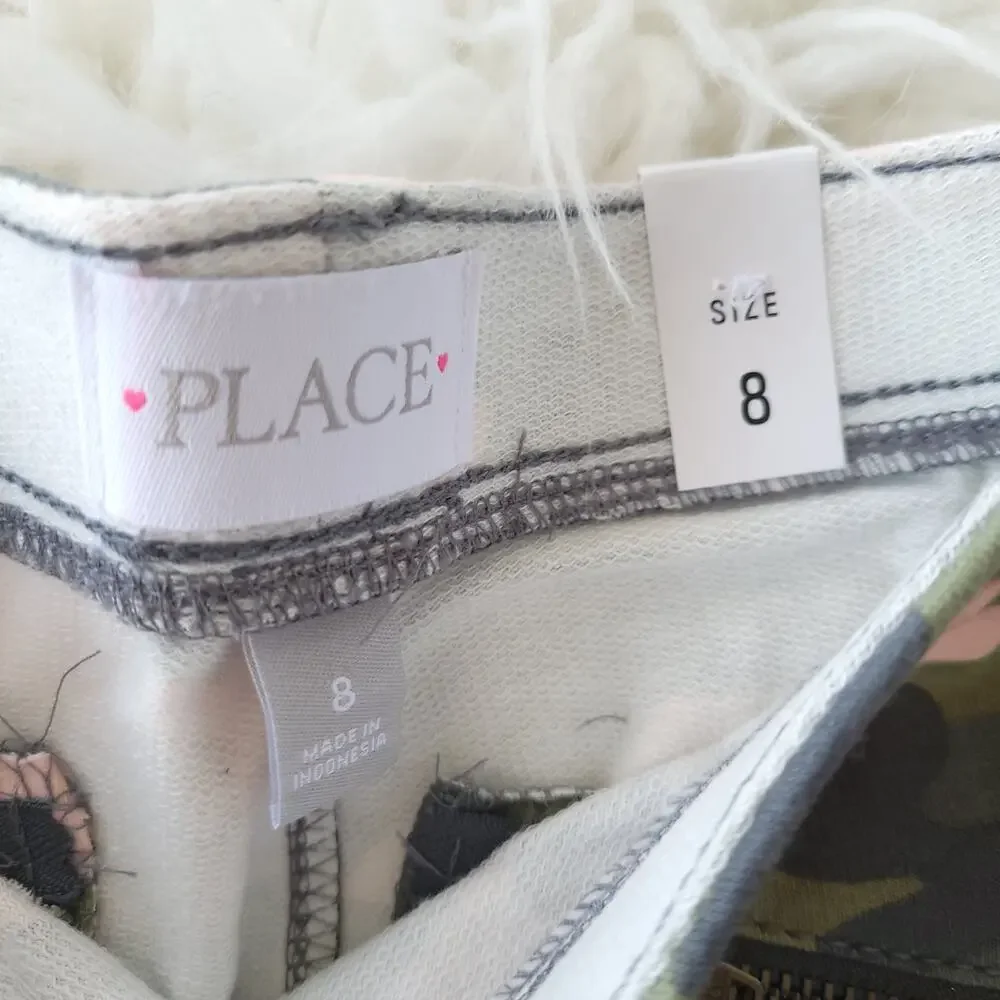 NEW The Children's Place Pink Camo Leggings Gold Green 8